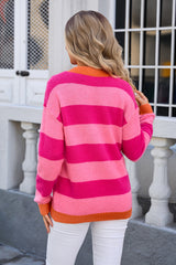 Winter Striped Stitching Sweater