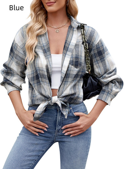 Casual Fashion Street Loose Plaid Shirt