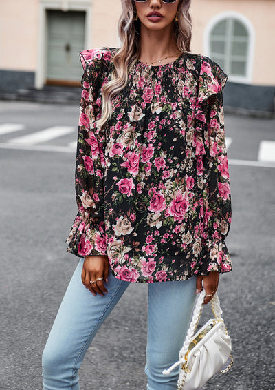 Women Printed Long-sleeved Shirt