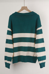 Women Striped Stitching Sweater