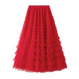 Women Mesh Cake Skirt