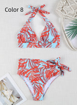 Sexy High Waist Lace-up Printed Bikini