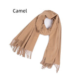 Bristle Fringed Solid Color Scarf