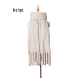 Thick Tassel Solid Color Thick Scarf