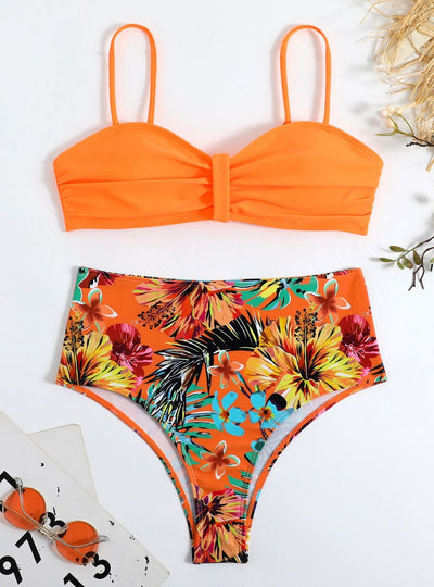 Sexy Ladies Split High Waist Swimsuit