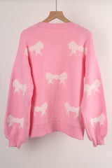 Round Neck Long Sleeve Bow Sweater