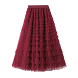 Women Mesh Cake Skirt