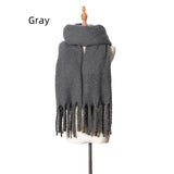 Thick Tassel Solid Color Thick Scarf