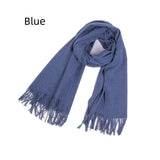 Bristle Fringed Solid Color Scarf