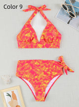 Sexy High Waist Lace-up Printed Bikini