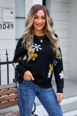 Printed Pullover Floral Sweater