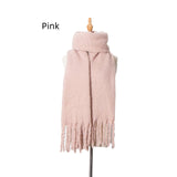 Thick Tassel Solid Color Thick Scarf