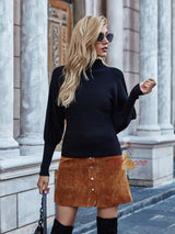 Solid Color Knitted Round Neck Loose Sweater