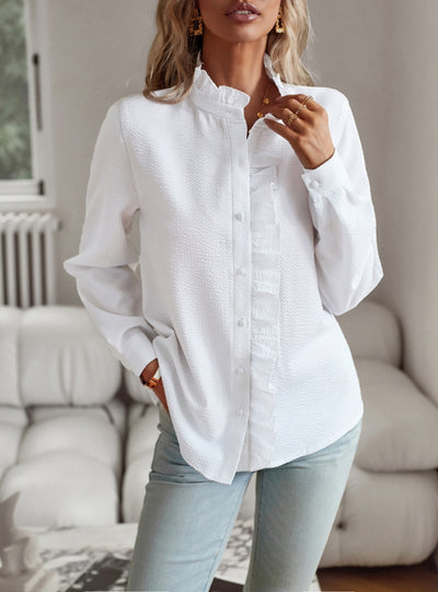 Button Long-sleeved Blouse Shirt