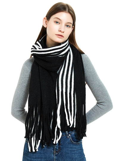 Wool Warm Scarf Pinstripe Scarf