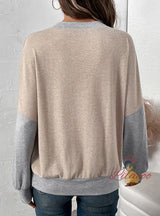 Round Neck Stitching Casual Loose T-shirt