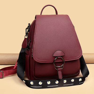 Women Leisure Soft Leather Backpack