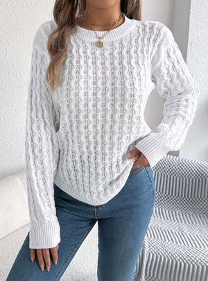 Casual Solid Color Irregular Pullover Sweater