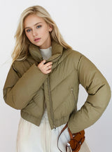 Short Thick Stand Collar Cotton-padded Jacket