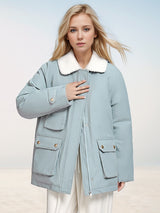 Solid Color Lapel Retro Cotton-padded Jacket Coat