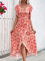 Summer Deep V-neck Floral Dress