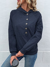 Long Sleeve Solid Color Hoodie Top