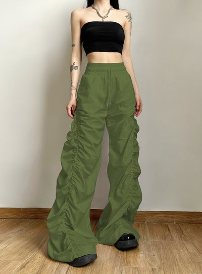 High Waist Pleated Loose Casual Pant