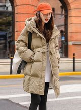 Hooded Padded Long Down Jacket Coat