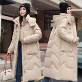 Medium and Long Over-the-knee Cotton-padded Jacket Coat