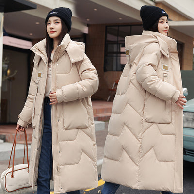 Medium and Long Over-the-knee Cotton-padded Jacket Coat