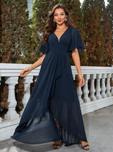 Summer V-neck Chiffon Prom Dress