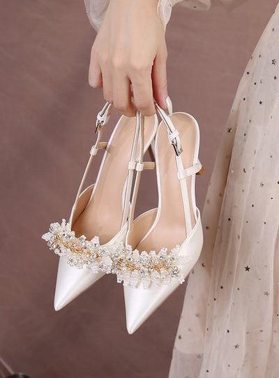 Summer Bead Pointed Stilettos Sandals