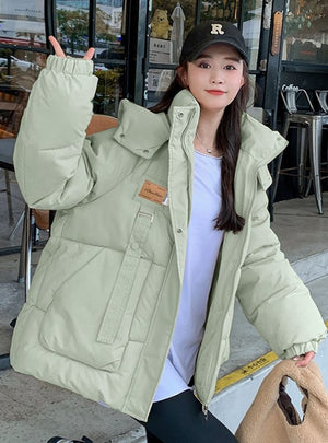 Oversize Short Padded Hooded Cotton Coat