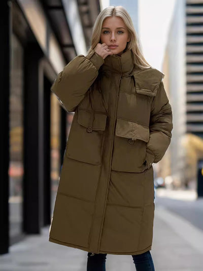 Loose Long Over the Knee Cotton-padded Jacket