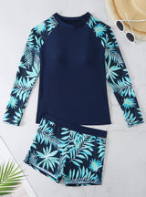 Long Sleeve Printed Split Bikini