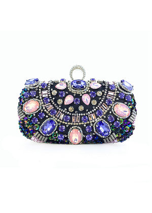 Handmade Rhinestone Dinner Clutch Bag