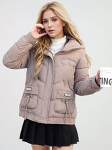 Short Padded Warm Solid Color Cotton-padded Coat