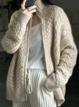 Loose High-necked Short Thick Sweater Coat