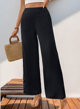 Casual Lace Stitching Wide-leg Pant