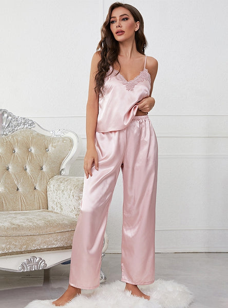 Slim Sexy Sling Silk Pajamas
