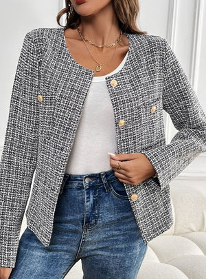 Plaid Long Sleeve Coat Jacket