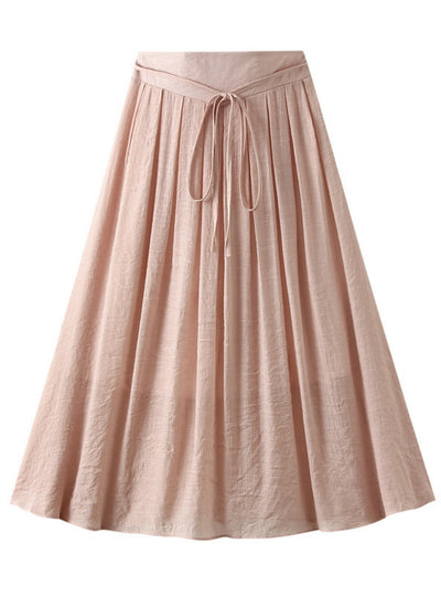 Women Cotton and Linen Skirt