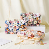 Handmade Flower Beaded Clutch Dinner Bag