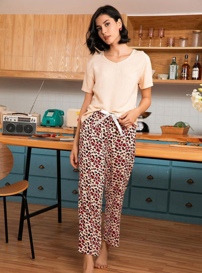 Short-sleeved Pants Pajamas Suit