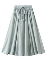 Retro Cotton and Linen Double Skirt