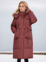 Thick and Loose Medium and Long Over-the-knee Hooded Coat