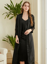 Silk-like Nightgown Two-piece Pajamas