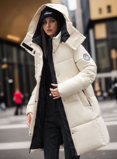 Thick Hooded Long Cotton-padded Jacket Coat