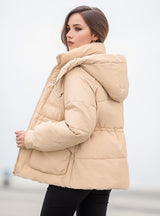 Stand-up Collar Slim Cotton-padded Jacket Coat