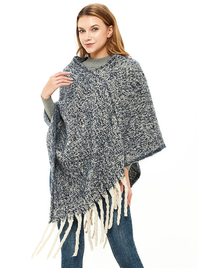 Thick Long Tassels Shawl Cloak